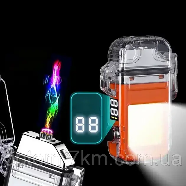Дуговая электроимпульсная зажигалка с фонариком USB 209 S - фото 4 - id-p2116418984