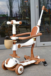 Самокат 5в1 Best Scooter Skyper GL з музикою і світлом, brown 09077, 02130