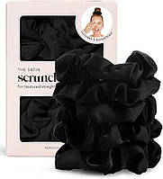 Набор черных сатиновых резинок для волос Kitsch Black Satin Sleep Scrunchies 5 шт