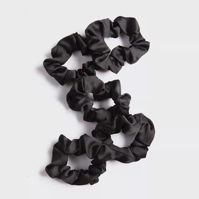 Kitsch Black Satin Sleep Scrunchies