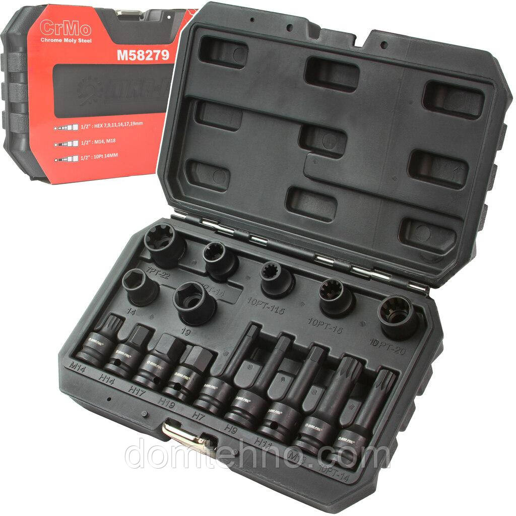 Набір головок для обслуговування гальмівних супортів Mar-Pol M58279 1/2" 16 шт, фото 1