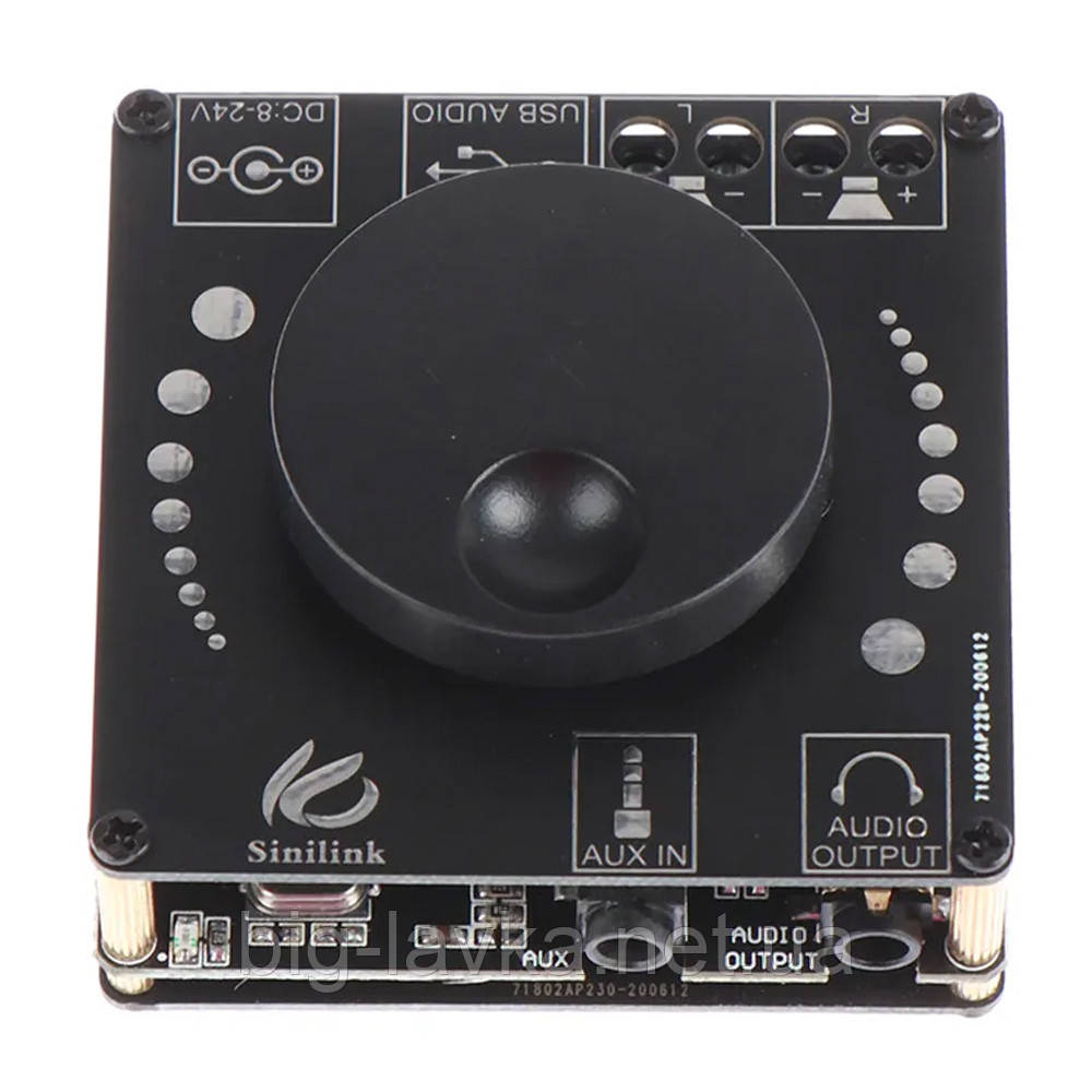Аудіо підсилювач AP15L з Bluetooth 20 Вт x 2 jack 3.5 мм AUX USB-C Чорний, фото 1