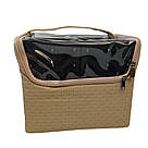 Кейс для б'юті-майстра, м'який з прозорим верхом, 28 х 20 х 25 см, Бежевий, фото 2