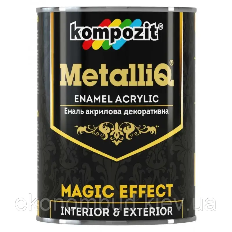 Емаль акрилова METALLIQ® (Колір: Золото, Фасування: 0,9 кг, Блиск: Не визначається)