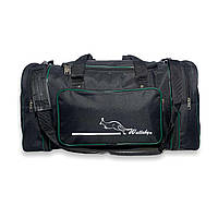 Дорожня сумка Wallaby 365 з розширенням до 10 см 2 бічні кишені розмір: 55(65)*30*25 см чорно-зелена