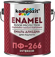Емаль для підлоги ПФ-266 Kompozit® (Колір: Червоно-коричневий , Фасування: 2,8 кг, Блиск: Глянцевий)