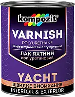 Лак яхтний поліуретановий Kompozit® (Колір: Безбарвний, Фасування: 0,7 л, Блиск: Шовковисто-матовий)