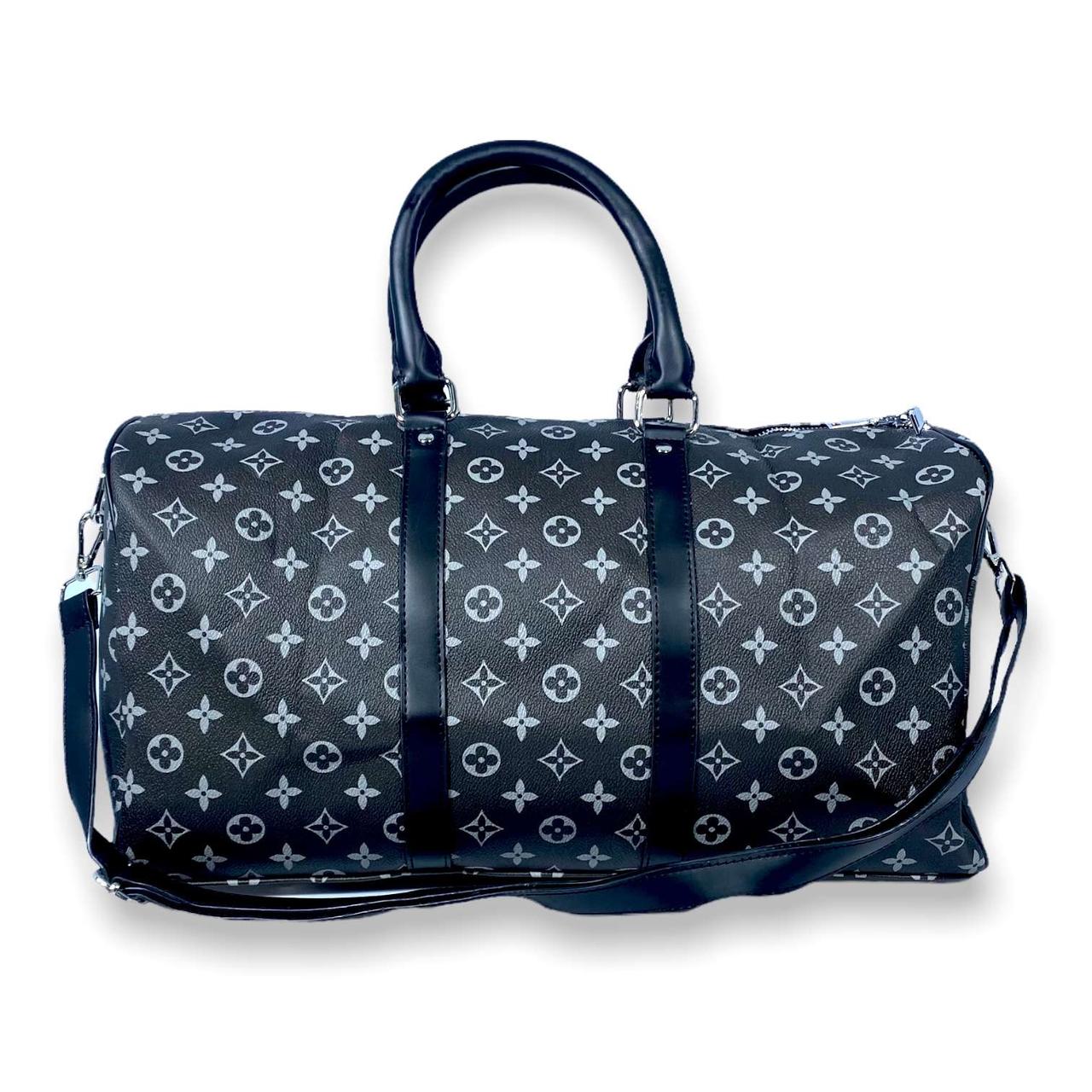 Дорожня сумка, шкірзамінник, одне відділення, 25 л чорного кольору, фото 1