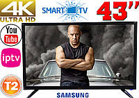 ТОП телевізори Samsung SmartTV 43" 4K 3840x2160! LED, IPTV, T2,WIFI,USB, Корея