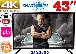 ТОП телевізори Samsung SmartTV 43" 4K 3840x2160! LED, IPTV, T2,WIFI,USB, Корея