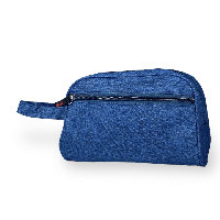 Косметичка чоловіча з тканини 1 відділ додаткова кишеня ручка розмір: 22*15*8 см синя