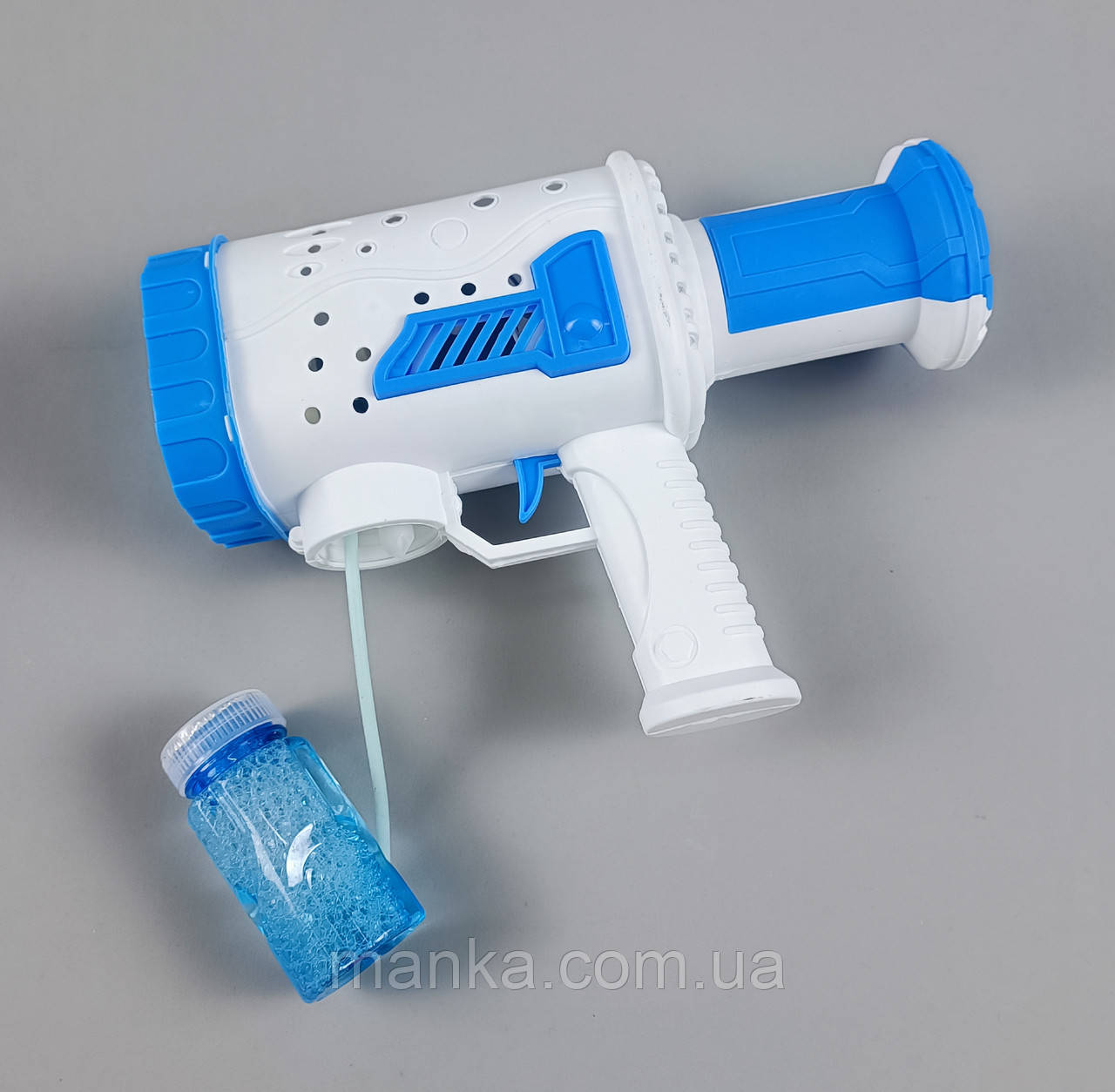 Пістолет з мильними бульбашками на батарейках зі світлом синій 789-12, фото 1