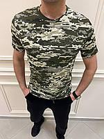 Мужская тактическая коттоновая футболка пиксель, летняя мужская качественная футболка