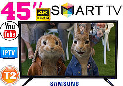 Потужний телевізор Samsung SmartTV 45" 4K 3840x2160! LED, IPTV, T2,WIFI,USB