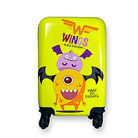 Дитяча валіза Wings, одне відділення, кодовий замок, висувна ручка, розмір: 51*35*20 см, вага: 2,3 кг, жовтий