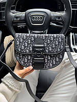 Женская сумка Christian Dior (серая с чёрным) стильная вместительная сумочка AS491