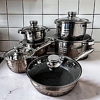 Набор кухонной посуды кастрюли из нержавеющей стали Rainberg RB-601 (12 пр)