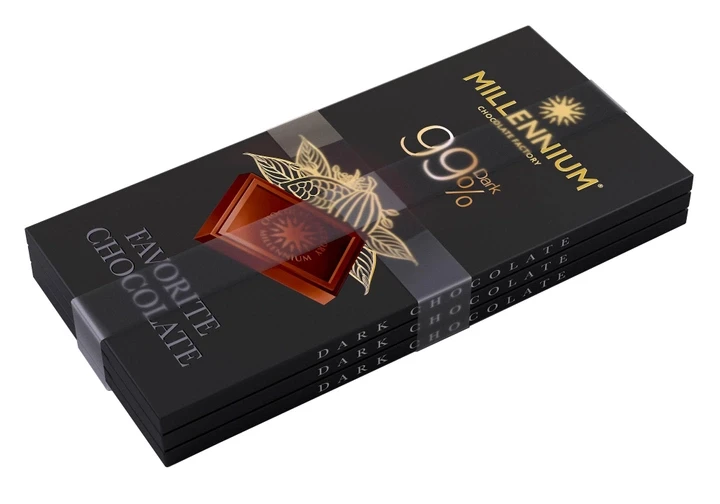 Упаковка шоколаду Millennium Favorite чорного 99% 3 шт. х 100 г
