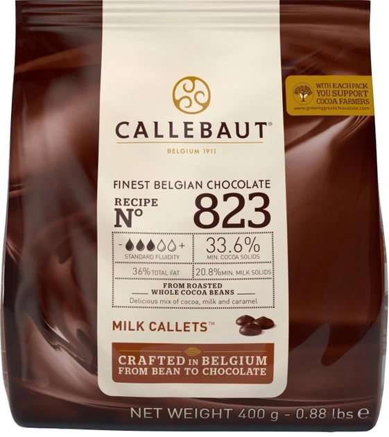 Шоколад Callebaut No823 бельгійський молочний у формі калет 400 г