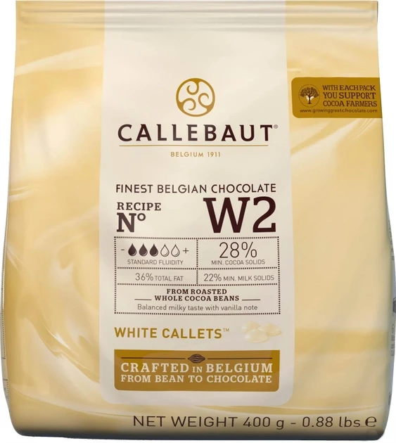 Шоколад Callebaut NoW2 бельгійський білий у формі калет 400 г