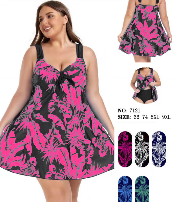 Купальник танкіні Fuba 7121 чорний-малиновий 60 62 64 66 розмір