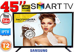 ГАРАНТІЯ! Телевізор Самсунг Samsung SmartTV 45" 4K 3840x2160! LED, IPTV, T2,WIFI,USB Корея
