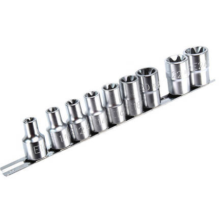 Набір головок Торкс 1/2" E10-E24 9eд. GAAG0901 TOPTUL, фото 1