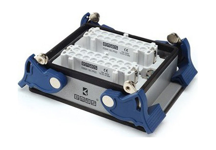 Корпус з розеткою та 4-х роликом фіксатором/ монтаж на перегородці, нижнє введення (32 контакти), фото 1