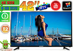 Розпродаж! телевізори Samsung SmartTV 42" 4K 3840x2160! LED, IPTV, T2,WIFI,USB, Корея
