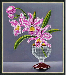 Б-3179 Рожева орхідея. Схема для вишивки бісером