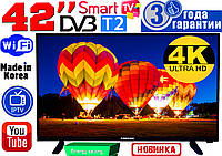 ГАРАНТИЯ! телевизоры Samsung SmartTV 42" 4K 3840x2160! LED, IPTV, T2,WIFI,USB, Корея