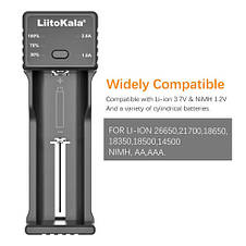 Зарядний пристрій LiitoKala Lii-100C, 1x18650, 26650, 18350, 14500, AA, AAA, фото 4