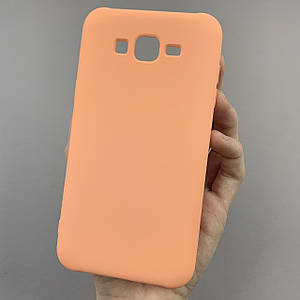 Чохол для Samsung Galaxy J7 2015 J700 силікон кейс з мікрофіброю на телефон самсунг дж700 персиковий o3c