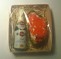 Подарунковий набір сувенірного мила Мартіні і бутерброд з червоною ікрою Мило ручної роботи
