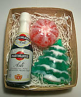 Подарочный набор сувенирного мыла Мартини, мандаринка, маленькая елочка Мыло ручной работы