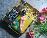 Подарочный набор сувенирного мыла Виски и девушка на пляже Мыло ручной работы