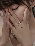 Кільце з ланцюжком, кільце серце регулюється Fashion Jewelry (АА), фото 2