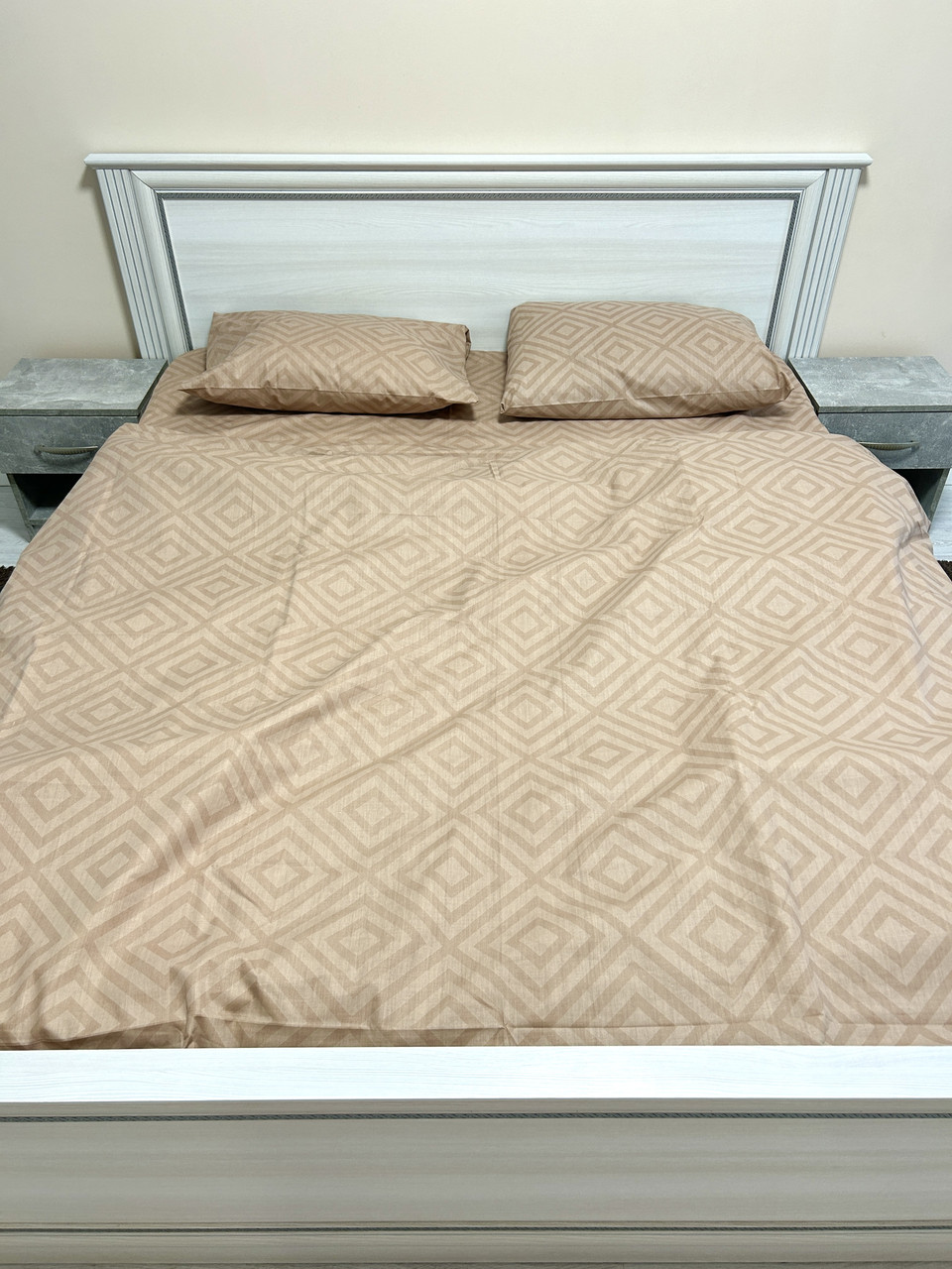 Постільна білизна (Бязь) | Комплект постільної білизни "Ромб шоколадний" | Шоколад, однотонний, вибір розміру, фото 1