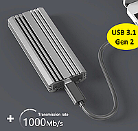 Зовнішня кишеня для M2 SSD NVMe PCIe USB 3.1 Type-C Blueendless 2807N Original, фото 4