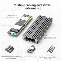 Зовнішня кишеня для M2 SSD NVMe PCIe USB 3.1 Type-C Blueendless 2807N Original, фото 8