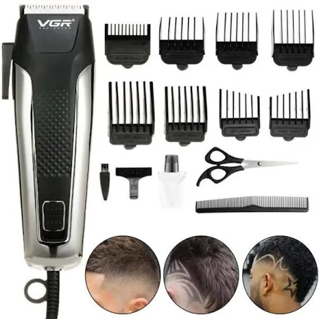Машинка для стрижки волосся з насадками VGR V-120 тример з насадками Black, фото 1