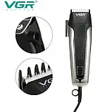 Машинка для стрижки волосся з насадками VGR V-120 тример з насадками Black, фото 4