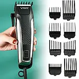 Машинка для стрижки волосся з насадками VGR V-120 тример з насадками Black, фото 6