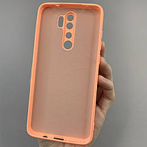 Чохол для Xiaomi Redmi Note 8 Pro силікон кейс з мікрофіброю чохол на сяомі редмі нот 8 про персиковий o3c, фото 3