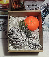 Подарочный набор сувенирного мыла Шишки и мандаринка в кожуре1 Мыло ручной работы