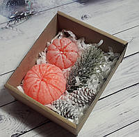 Подарочный набор сувенирного мыла Шишки мини и мандаринки чищенные 2 Мыло ручной работы