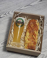 Подарочный набор сувенирного мыла Стакан пива и сыр-косичка Мыло ручной работы