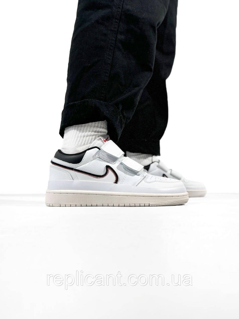 Мужские кроссовки Nike Air Jordan 1 Retro Low Double Strap White чоловічі кросівки