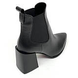 Черевики чорні жіночі шкіряні на підборах байка демісезон із замком збоку Nivelle 5610-8057рант-8062м розмір 36, фото 7