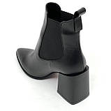 Черевики чорні жіночі шкіряні на підборах байка демісезон із замком збоку Nivelle 5610-8057рант-8062м розмір 36, фото 5